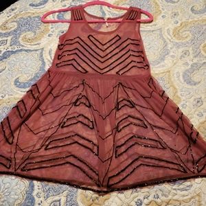 Free People Beaded Transparent Blouse XS